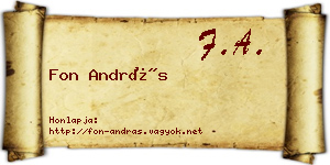 Fon András névjegykártya
